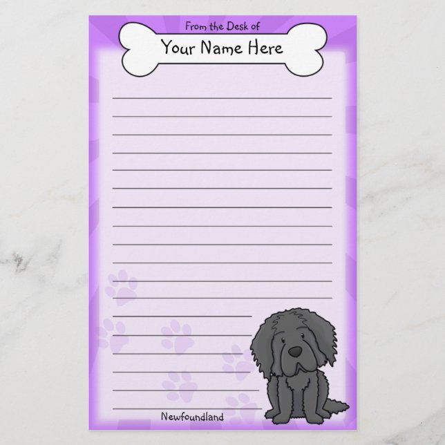 Papelaria Carta Kawaii Star Newfoundland (Frente)