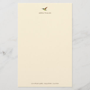 Papelaria Carta personalizada de Ecru Anna's Hummingbird