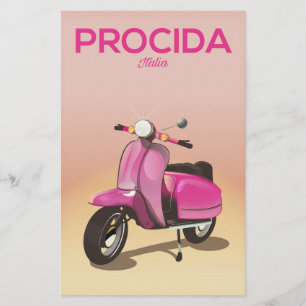 Papelaria Cartaz de férias de scooter Procida Itália