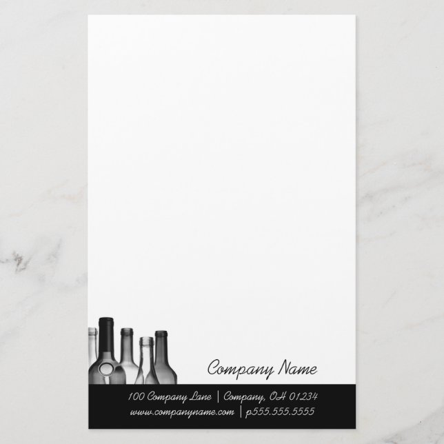 Papelaria Cartaz de garrafas de vinho (Frente)