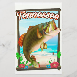 Papelaria Cartaz de pesca do Tennessee.