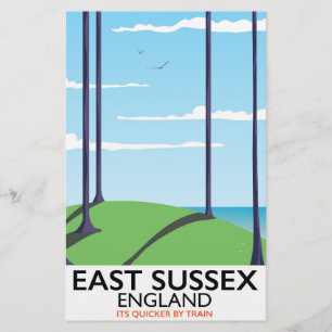 Papelaria Cartaz de trem de East Sussex, Inglaterra