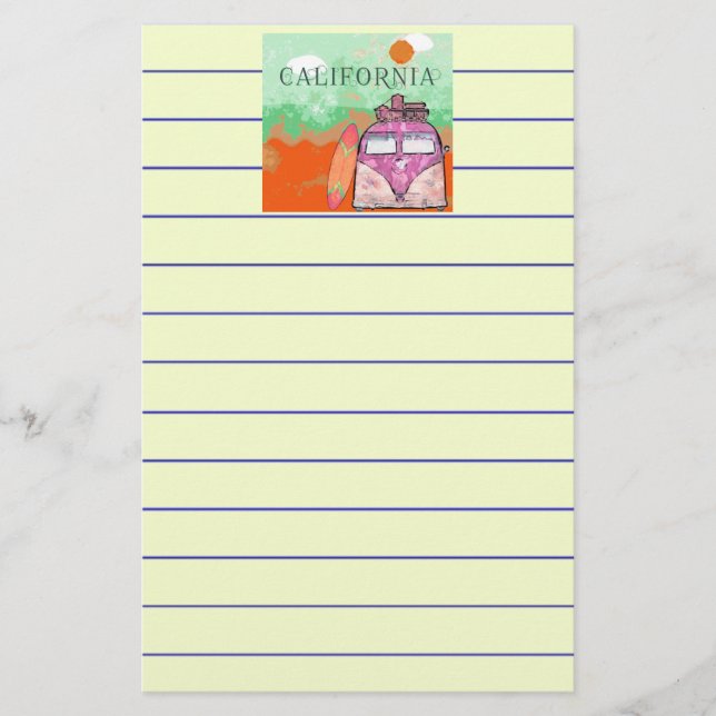 Papelaria Cartaz de Viagem da Califórnia (Frente)