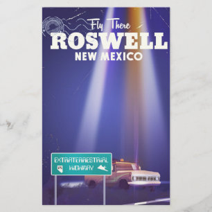 Papelaria cartaz de viagem da Estrada Extraterrestre de Rosw