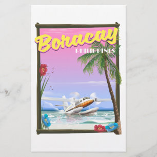 Papelaria Cartaz de viagem da praia de Boracay Filipinas