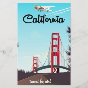 Papelaria Cartaz de viagem de desenho animado da Califórnia