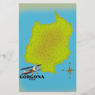 Papelaria Cartaz de viagem do mapa da Itália Gorgona.