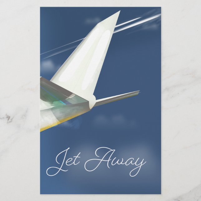 Papelaria Cartaz de viagem Jet Away. (Frente)
