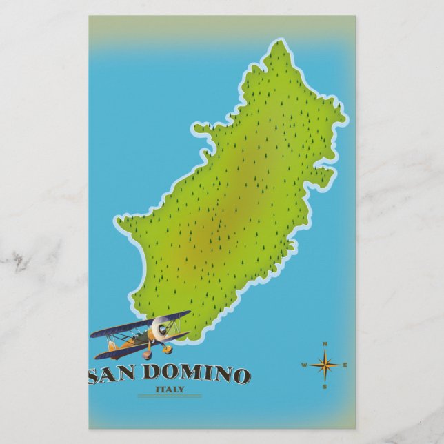Papelaria Cartaz de viagem mapa da Itália Elba (Frente)