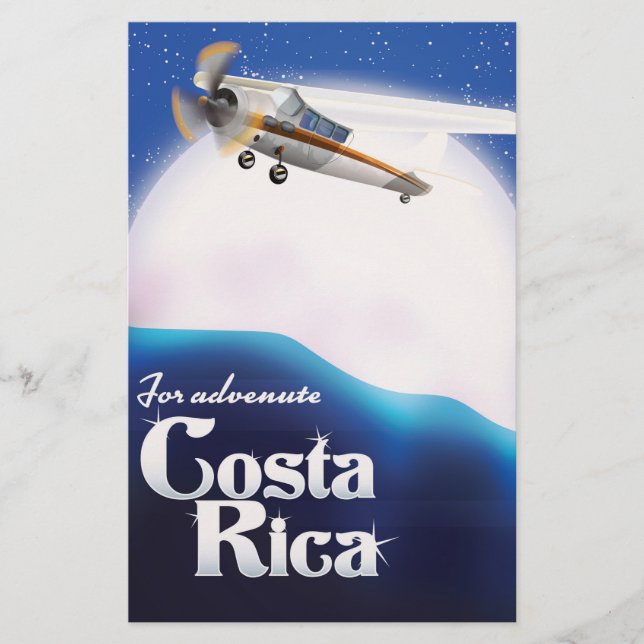 Papelaria Cartaz de viagem para a lua de aventura na Costa R (Frente)