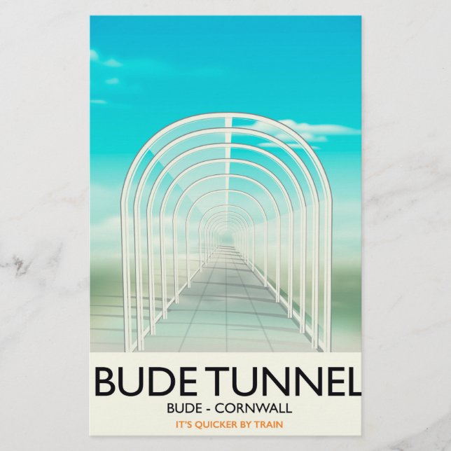 Papelaria Cartaz de viagem paródico do Túnel de Bude, Cornwa (Frente)