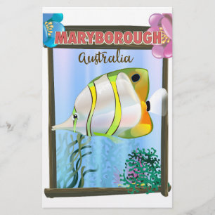 Papelaria Cartaz de viagem tropical de Maryborough Austrália