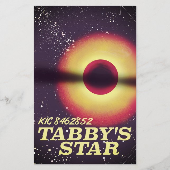 Papelaria Cartaz espacial da estrela de Tabby (Frente)