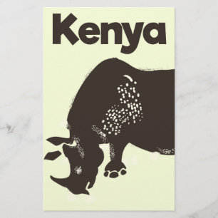 Papelaria Cartaz vintage africano Kenya Rhino