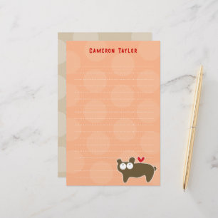 Papelaria Cartoon Brown Bear Kids Crianças Pontos Obrigado