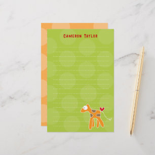 Papelaria Cartoon Giraffe Kid Personal /Obrigado Stationery