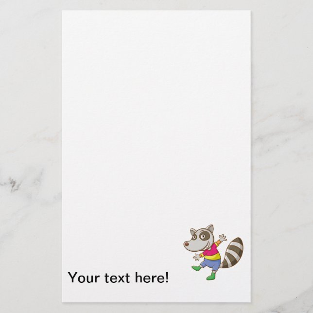 Papelaria Cartoon Raccoon (Frente)