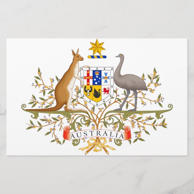 Papelaria Casaco de Armas da Austrália (Frente)