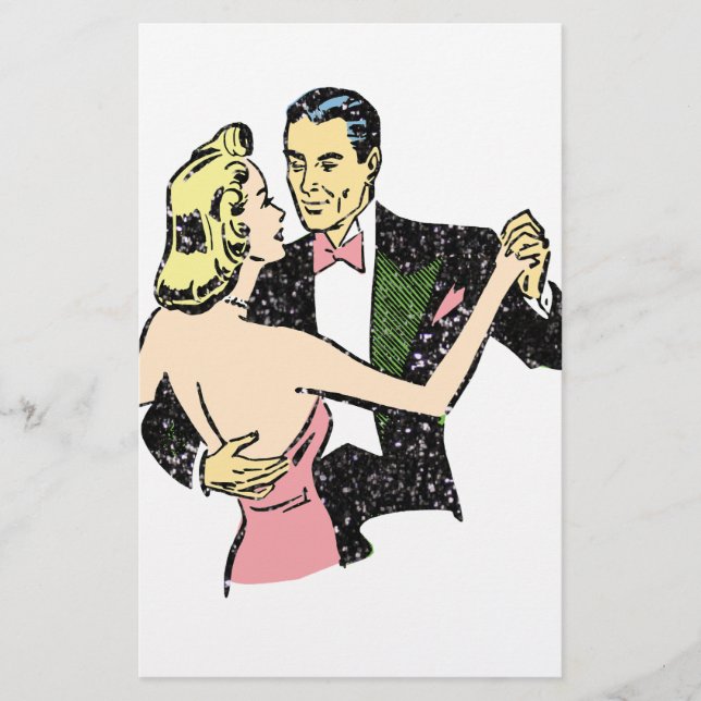 Papelaria casal de dança de vintage (Frente)