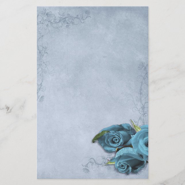 Papelaria Casamento Azul em Cascata Vintage (Frente)