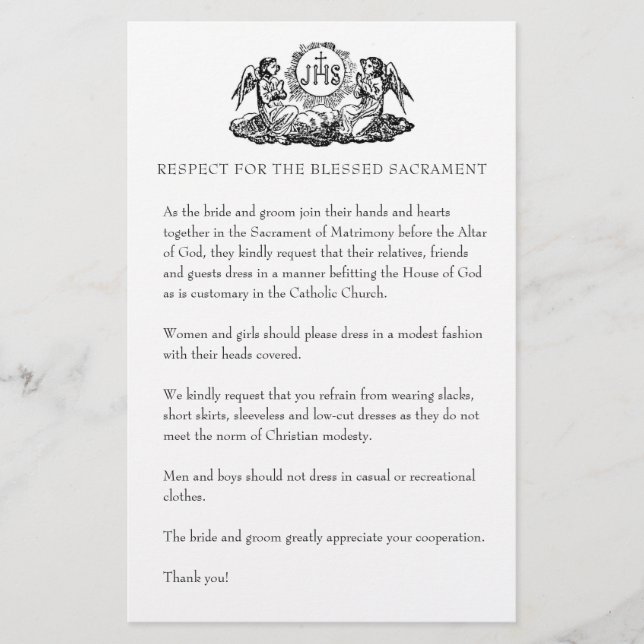 Papelaria Casamento católico - Desenho modesto da Igreja par (Frente)