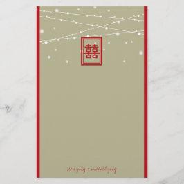 Papelaria Casamento Chinês Chic Luz Fada Dupla Felicidade