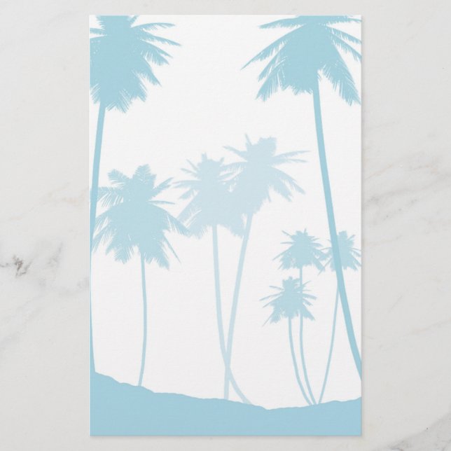 Papelaria Casamento de Árvore Tropical Azul (Frente)
