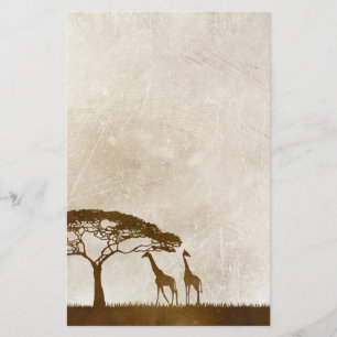 Papelaria Casamento de Girafa Marrom e da Costa do Marfim