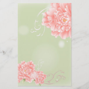 Papelaria casamento de peônias cor-de-rosa com primavera bot