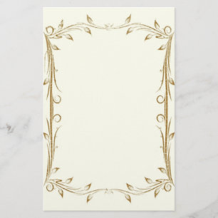 Papelaria Casamento Dourado Decorativo e Antiquado de Fronte