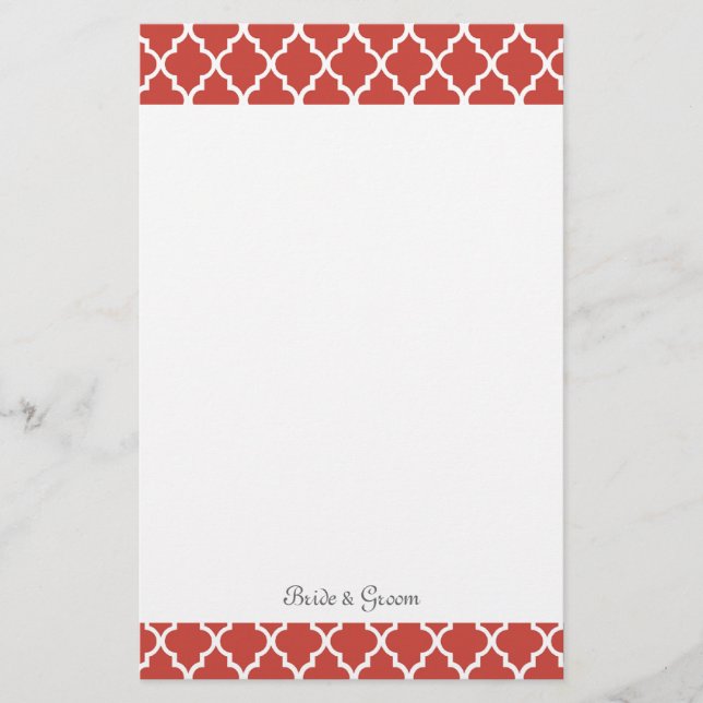 Papelaria Casamento elegante, moderno, clássico e vermelho (Frente)