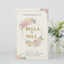 Papelaria Casamento Elegante Peony Lily Rosa