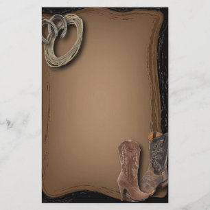 Papelaria casamento entre botas de cowboy ocidentais
