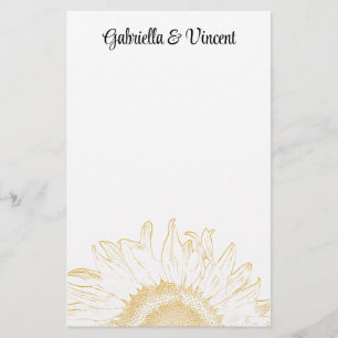 Papelaria Casamento gráfico do girassol amarelo