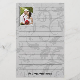 Papelaria Casamento tema damasco De Foto De Casamento Lined