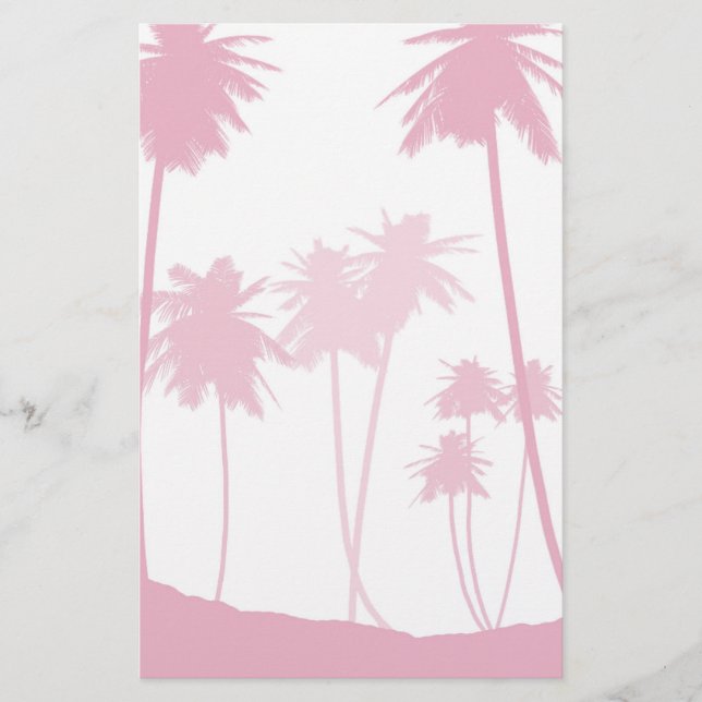 Papelaria Casamento Tropical de Palmeiras Rosa (Frente)