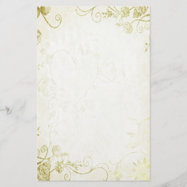 Papelaria Casamento vintage Dourado elegante (Frente)