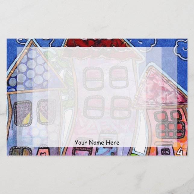 Papelaria Casas Coloridas Funky (Frente)