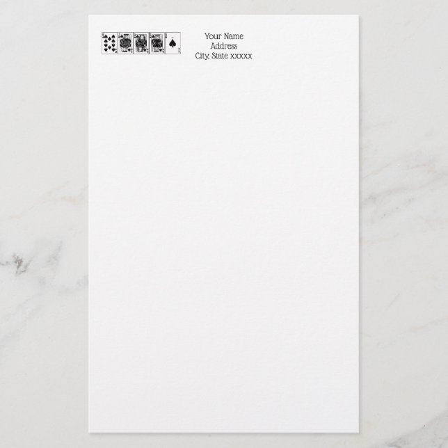 Papelaria Casino Night Poker Royal Hetero Flush Spades (Frente)