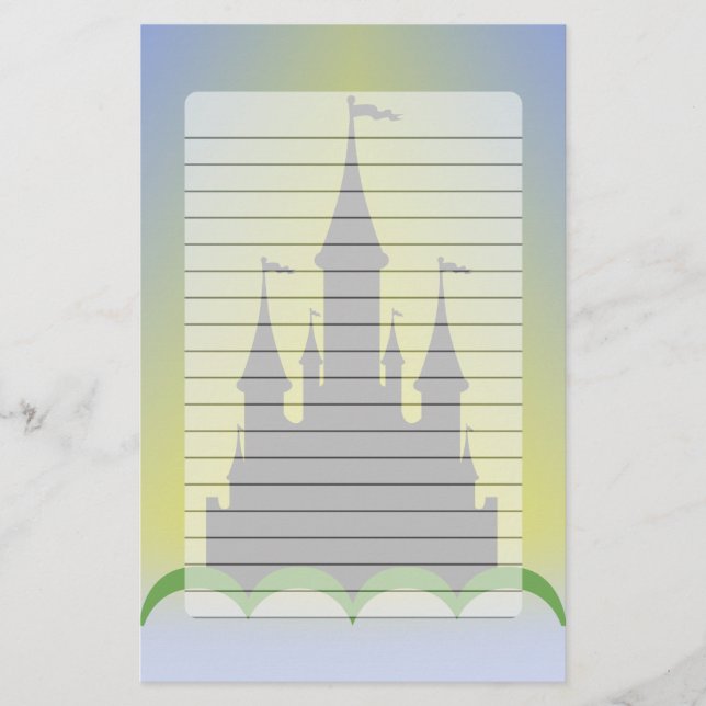 Papelaria Castelo sonhador do dia no céu ensolarado das (Frente)