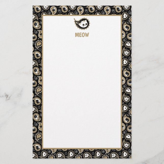 Papelaria Cat Paisley (Frente)