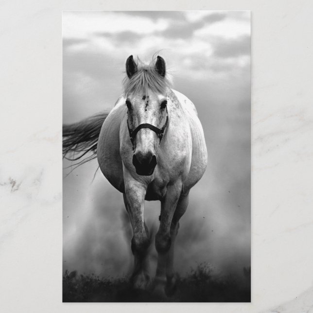 Papelaria Cavalo Correndo Preto Branco Liberdade (Frente)