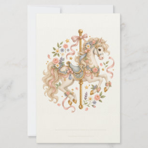 Papelaria Cavalo de Carrossel Elegante Conto de Fadas Francê