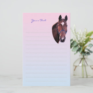 Papelaria Cavalo de castanha com Papel de carta de estrela b
