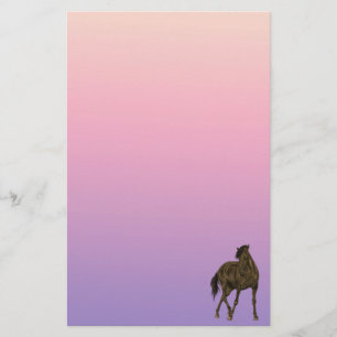 Papelaria Cavalo marrom em papel de carta eólica