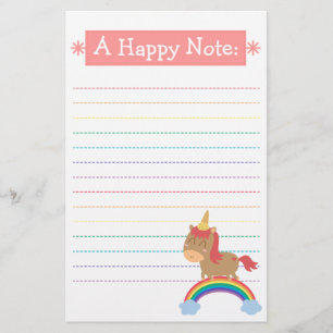 Papelaria Cavalo Marrom Kawaii tentando ser um Unicórnio