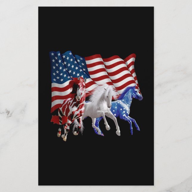 Papelaria Cavalos - Bandeira Americana (Frente)