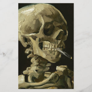Papelaria Caveira com Cigarro por Van Gogh