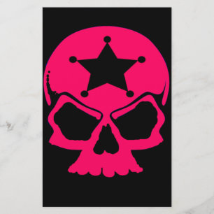 Papelaria Caveira Rosa (fundo preto)