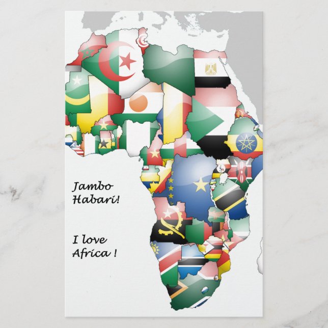 Papelaria Celebração de África em Flags Design (Frente)